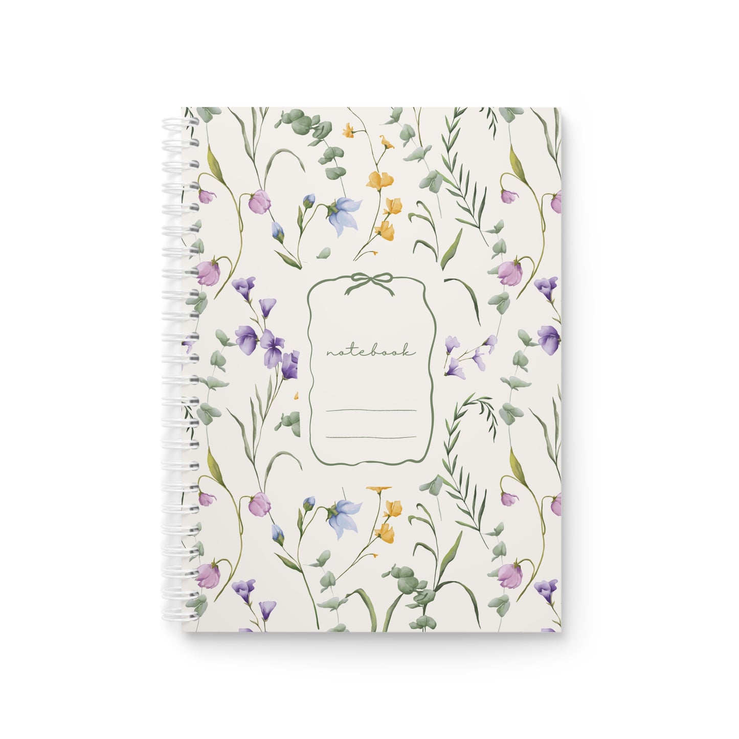 Spiralnotizbuch mit Aquarell-Wildblumen | Florales Journal für Notizen, Gedanken & Kreativität