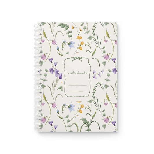 Spiralnotizbuch mit Aquarell-Wildblumen | Florales Journal für Notizen, Gedanken & Kreativität