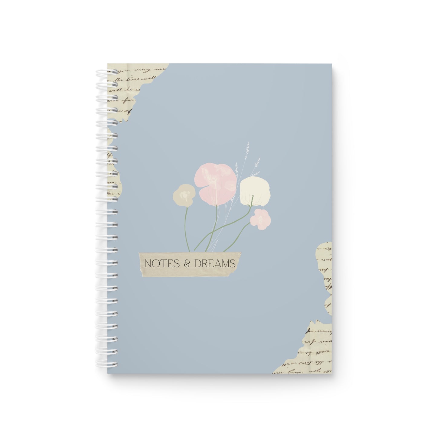 Vintage Blumen-Notizbuch | Spiral-Journal mit Pastellblumen für Notizen, Gedanken & Träume
