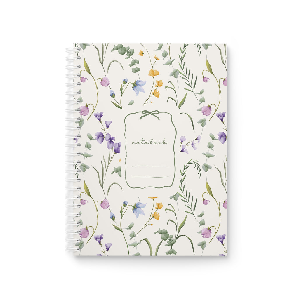 Florales Spiral-Notizbuch | Aquarell Wildblumen Journal