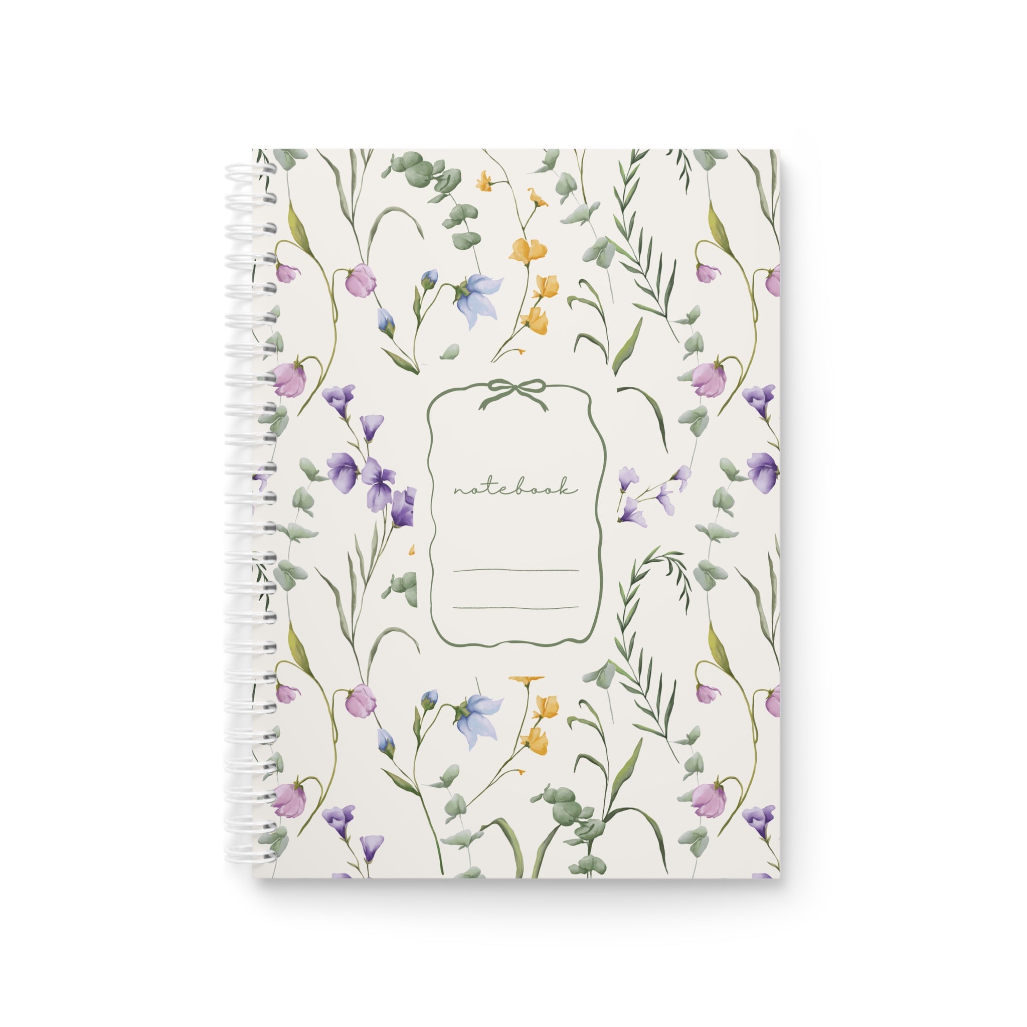 Florales Spiral-Notizbuch | Aquarell Wildblumen Journal