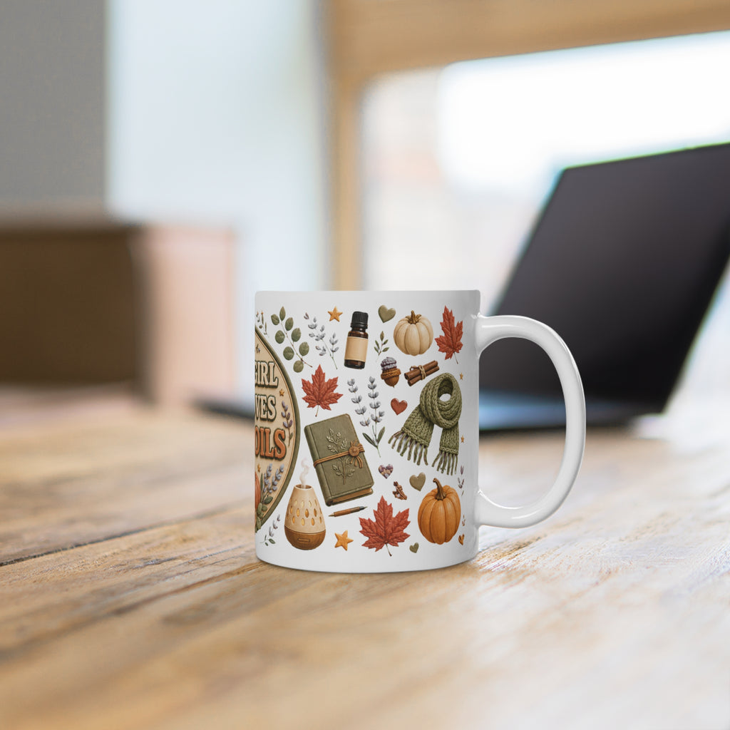 Herbsttasse - Just a Girl Who Loves Fall - Keramiktasse für Öle Liebhaberinnen