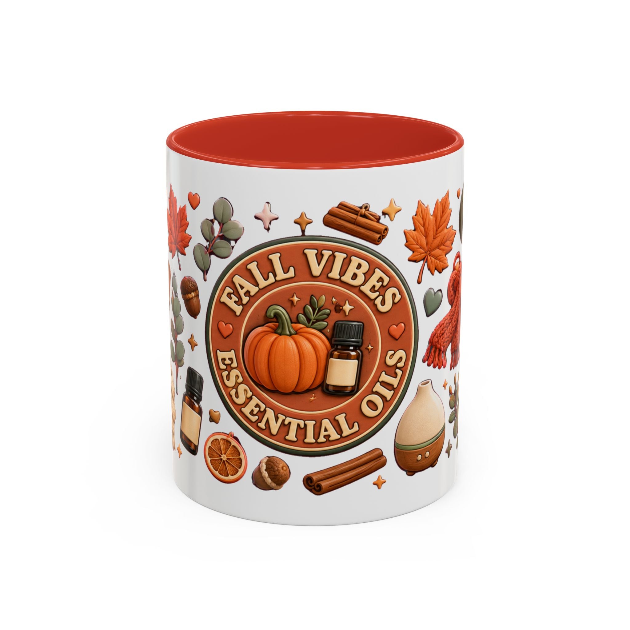 Herbst-Vibes Kaffeetasse für Öle-Liebhaber – Kürbis, Zimt & gemütliches Aromatherapie-Design