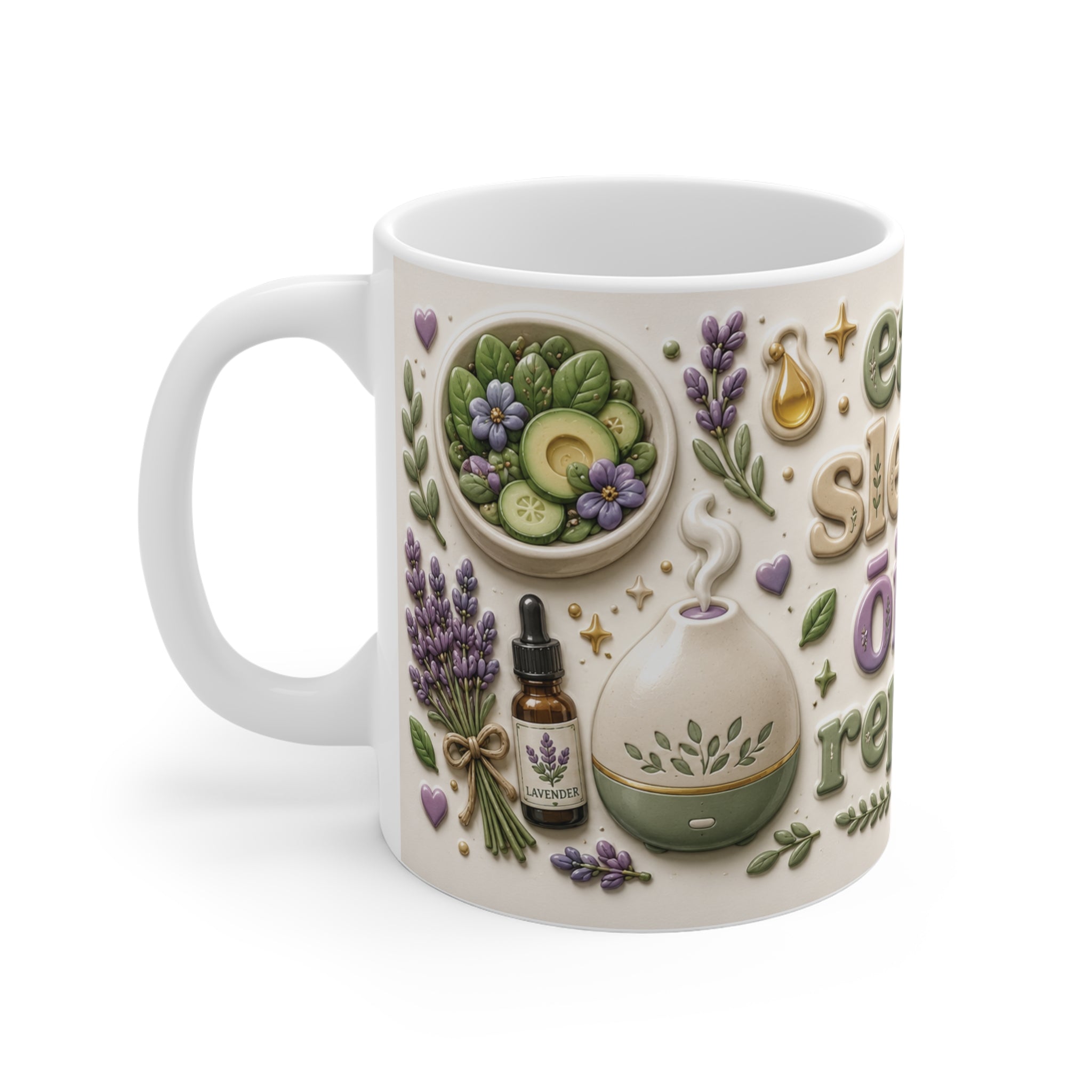 Eat Sleep Oils Repeat – Botanische Tasse für ätherische Öle & Self-Care