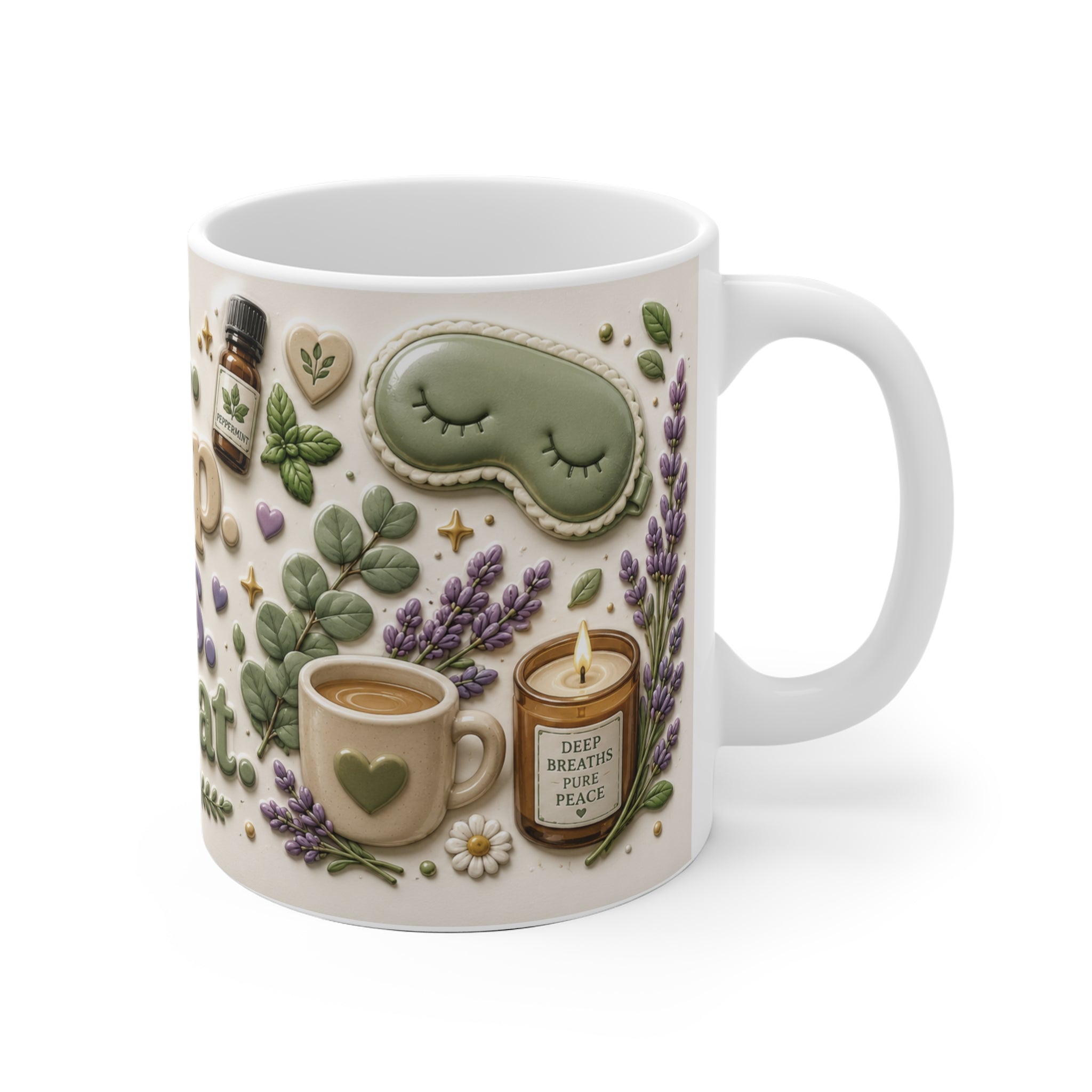 Eat Sleep Oils Repeat – Botanische Tasse für ätherische Öle & Self-Care