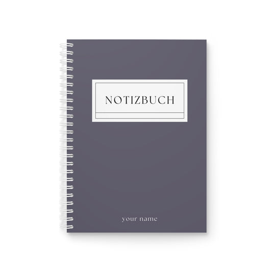 Klassisches Spiral-Notizbuch | Elegantes Journal mit Vintage-Etikett | Personalisierbares Schreibheft