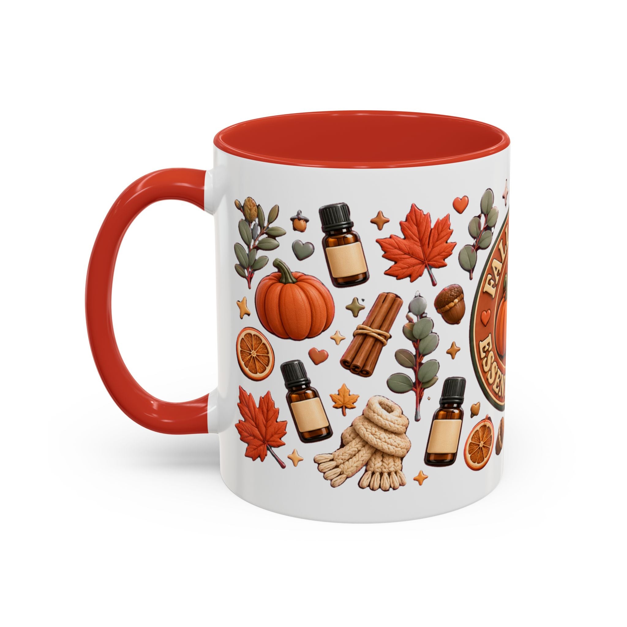 Herbst-Vibes Kaffeetasse für Öle-Liebhaber – Kürbis, Zimt & gemütliches Aromatherapie-Design