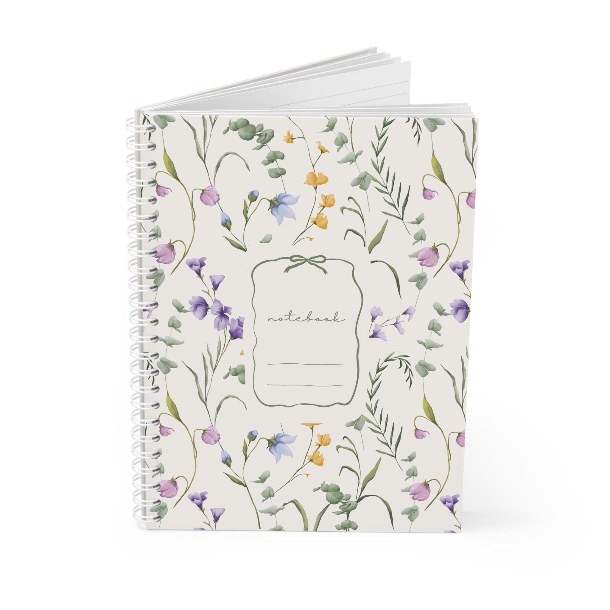 Florales Spiral-Notizbuch | Aquarell Wildblumen Journal