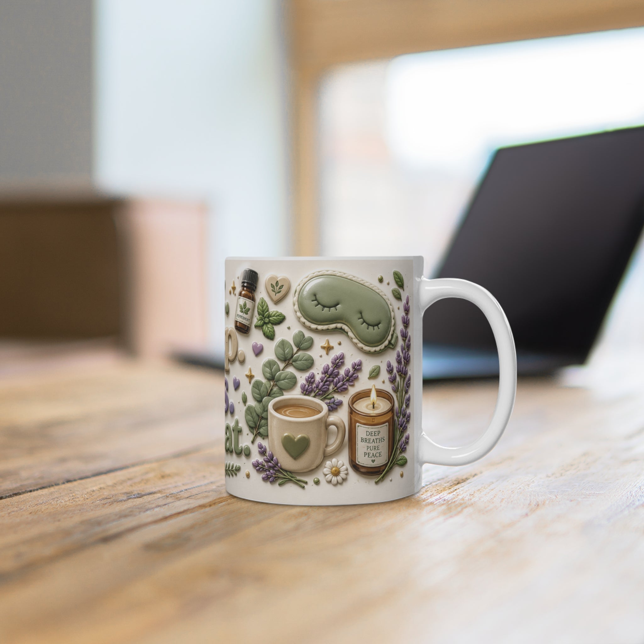 Eat Sleep Oils Repeat – Botanische Tasse für ätherische Öle & Self-Care