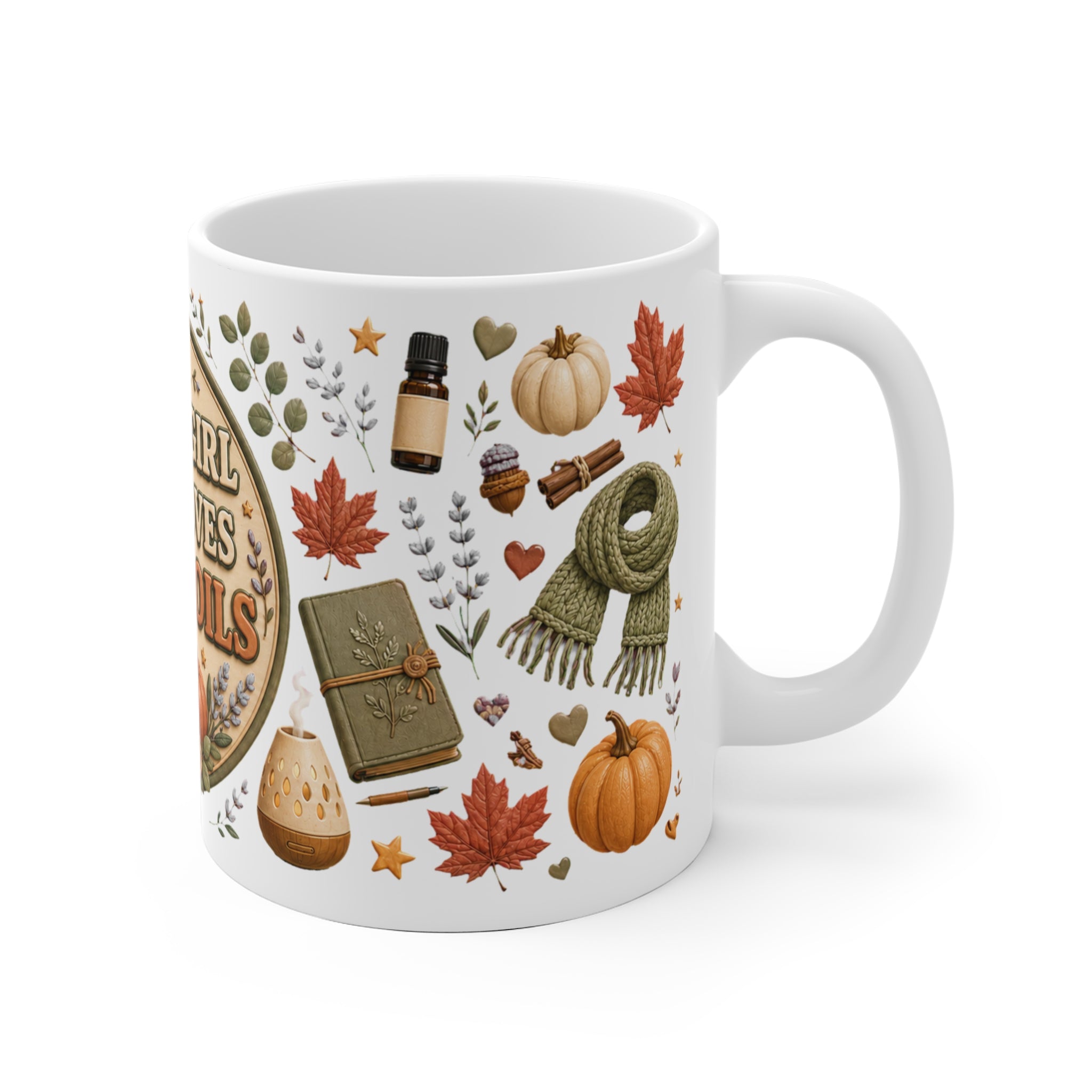 Herbsttasse - Just a Girl Who Loves Fall - Keramiktasse für Öle Liebhaberinnen
