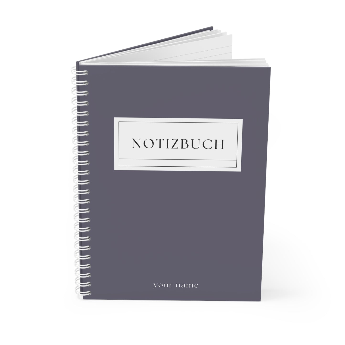 Klassisches Spiral-Notizbuch | Elegantes Journal mit Vintage-Etikett | Personalisierbares Schreibheft
