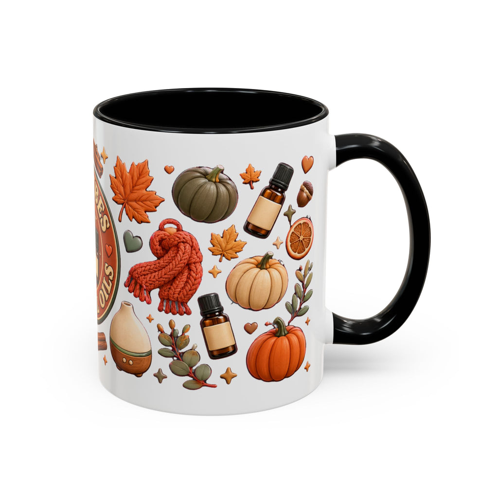 Herbst-Vibes Kaffeetasse für Öle-Liebhaber – Kürbis, Zimt & gemütliches Aromatherapie-Design