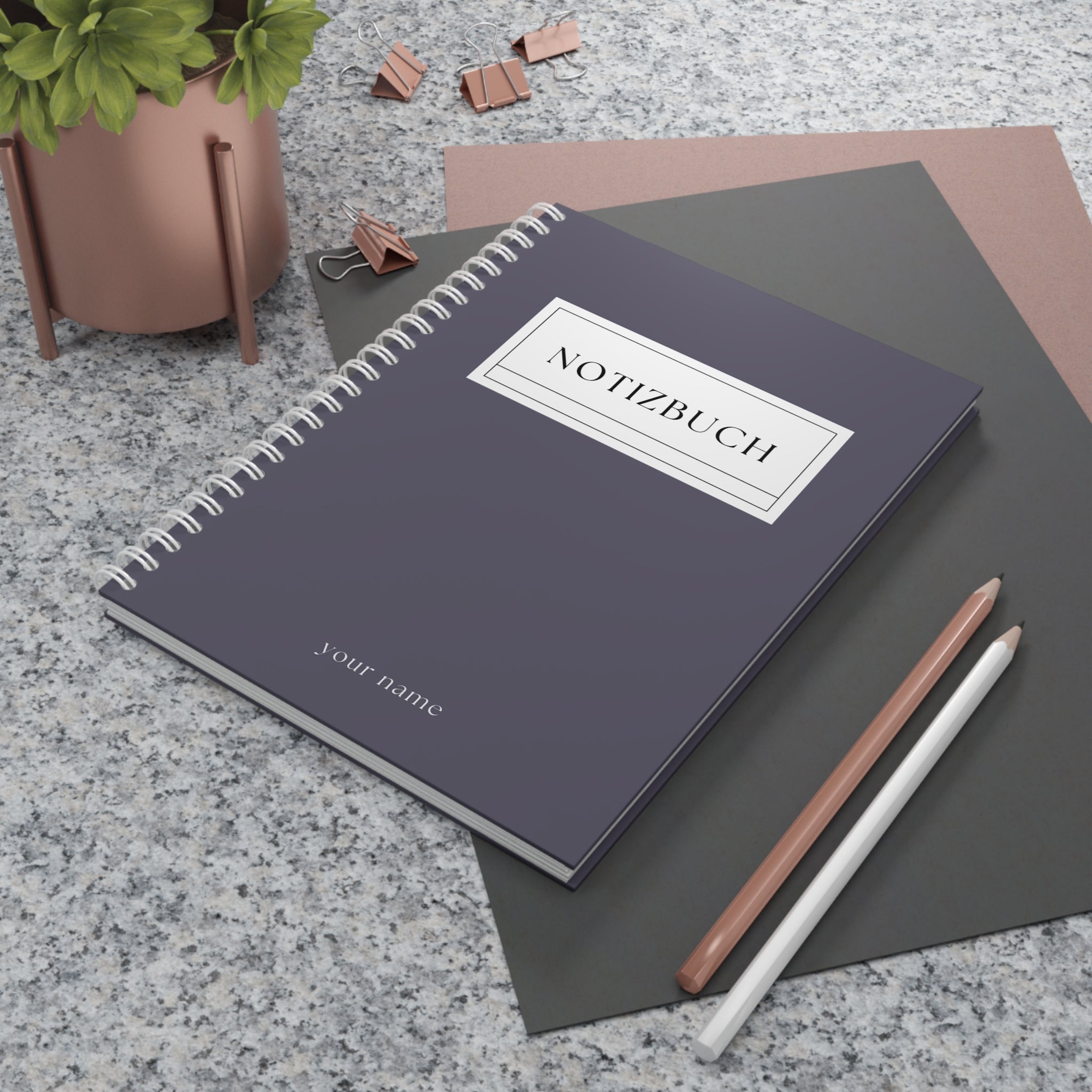 Personalisiertes Spiral-Notizbuch | Elegantes Journal mit Namen